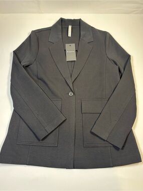 Fabletics Black Single-Button Ponte Oversized Blazer